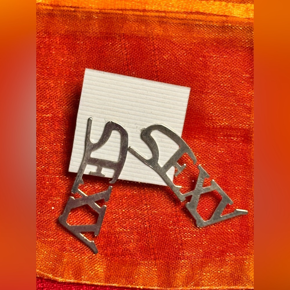 SEXY Silvertone Earrings